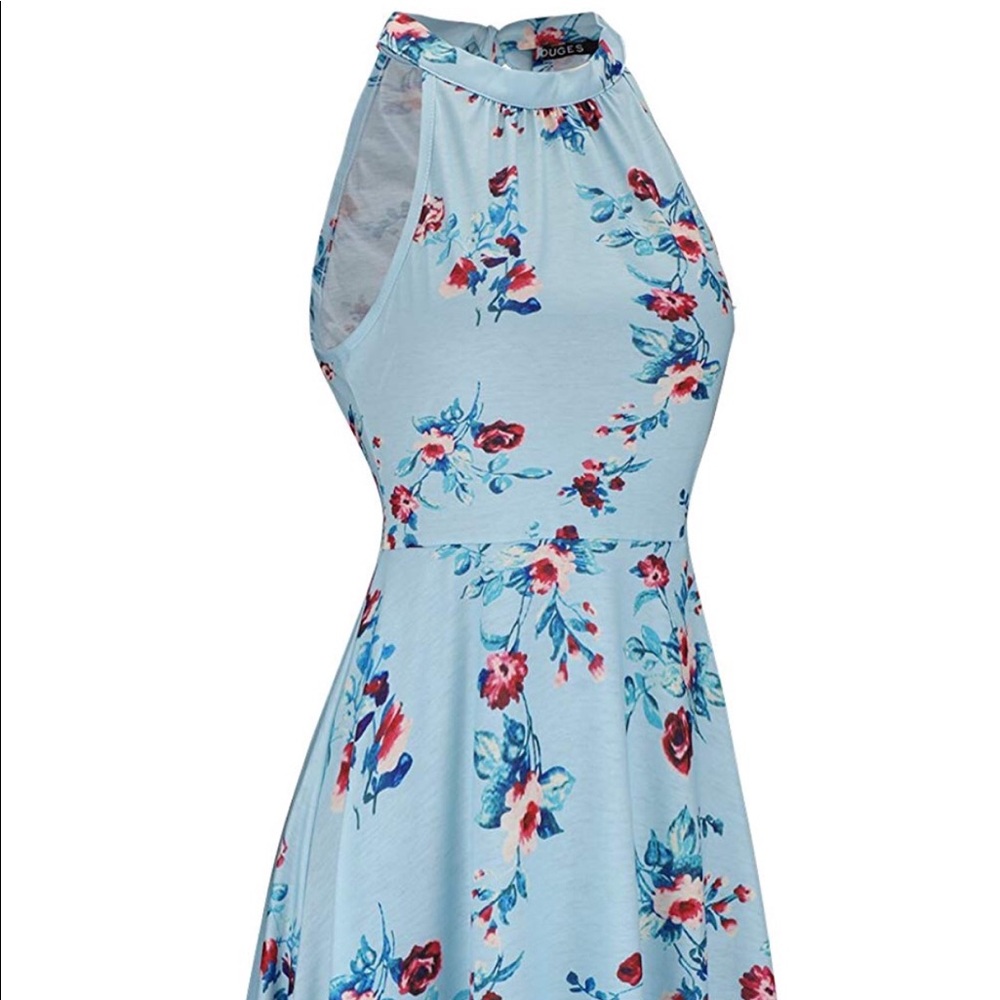 OUGES women’s halter neck dress floral sundress
